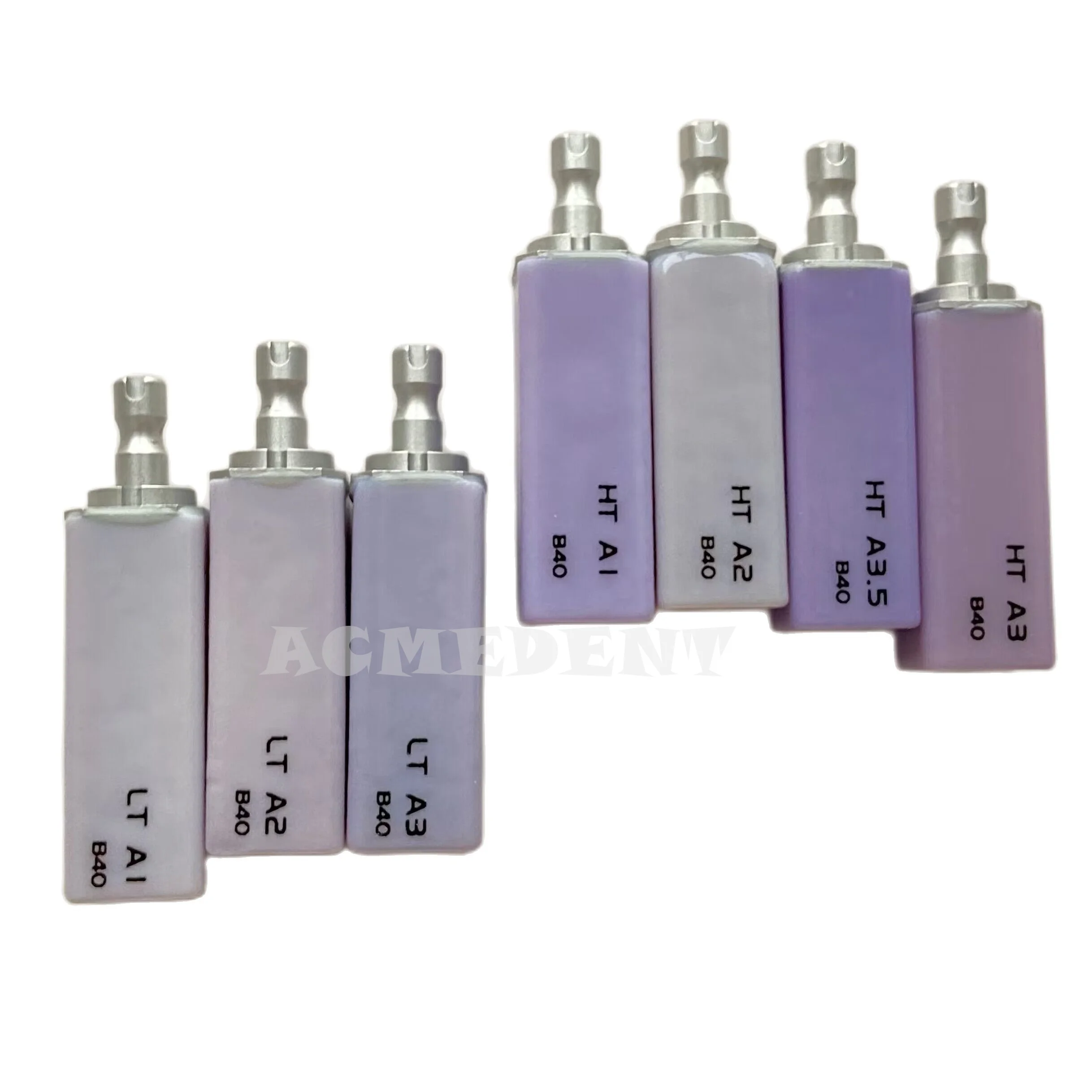 

8pcs/2box Dental Glass Ceramic Block Cerec Emax CAD CAM B40 Blocks HT LT Triple Bridge Long Type Shade Guide A1/2/3/3.5