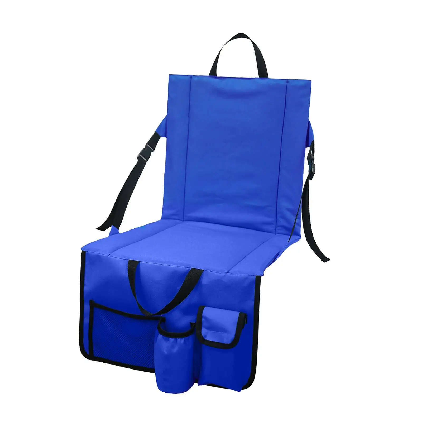 Portable Stadium Chair with Cushion Mat Cup Holder Wide for Camping Outdoor