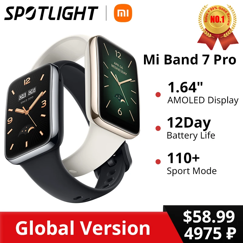 Xiaomi Mi Band 7 Pro - Smart Band Écran AMOLED, GPS, SpO2 - NEUF