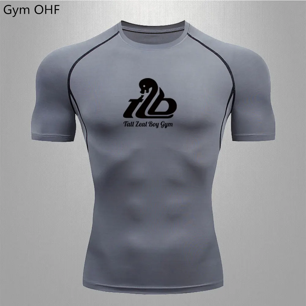 

Men's Fitness Gym Outdoor Running T-Shirt Compression Shirts Wicking Elastic Tight Sweatshirt Rashguard Dry Fit Men tops