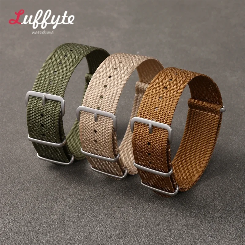 Durable Ribbed Nylon Watch Strap - Military-Style Watchband Accessory