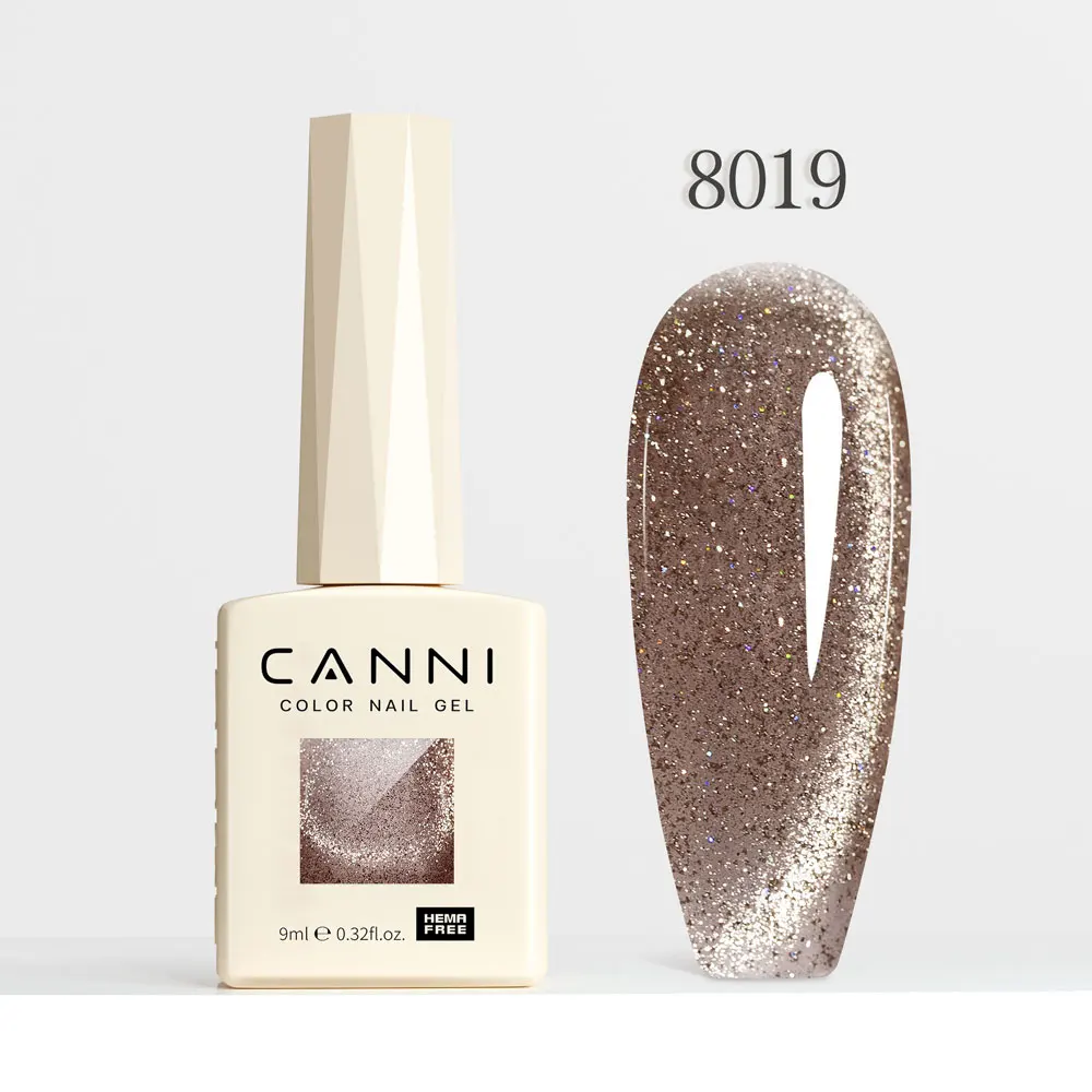 CANNI Super Glossy Glitter Cat Eye Nail Gel Polish - Hema Free Diamond Top Coat, Semi-Permanent UV LED Varnish