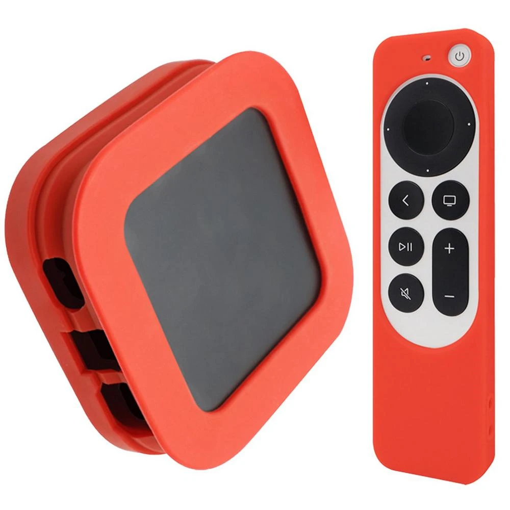 Silicone TV Box Case for AppleTV 4K, Protective Remote Cover for Apple TV Remote, Anti Fall Shockproof Protector, silicone remote case, silicone remote cover, silicone remote sleeve, remote controller cover, silicone case protector