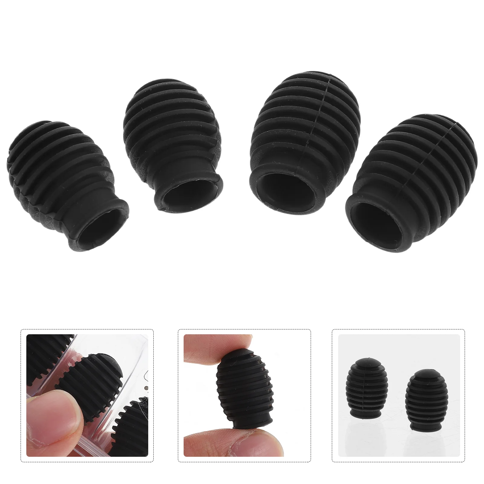 

4pcs Practical Silicone Drumstick Covers Mute Protectors for Drum Practicing