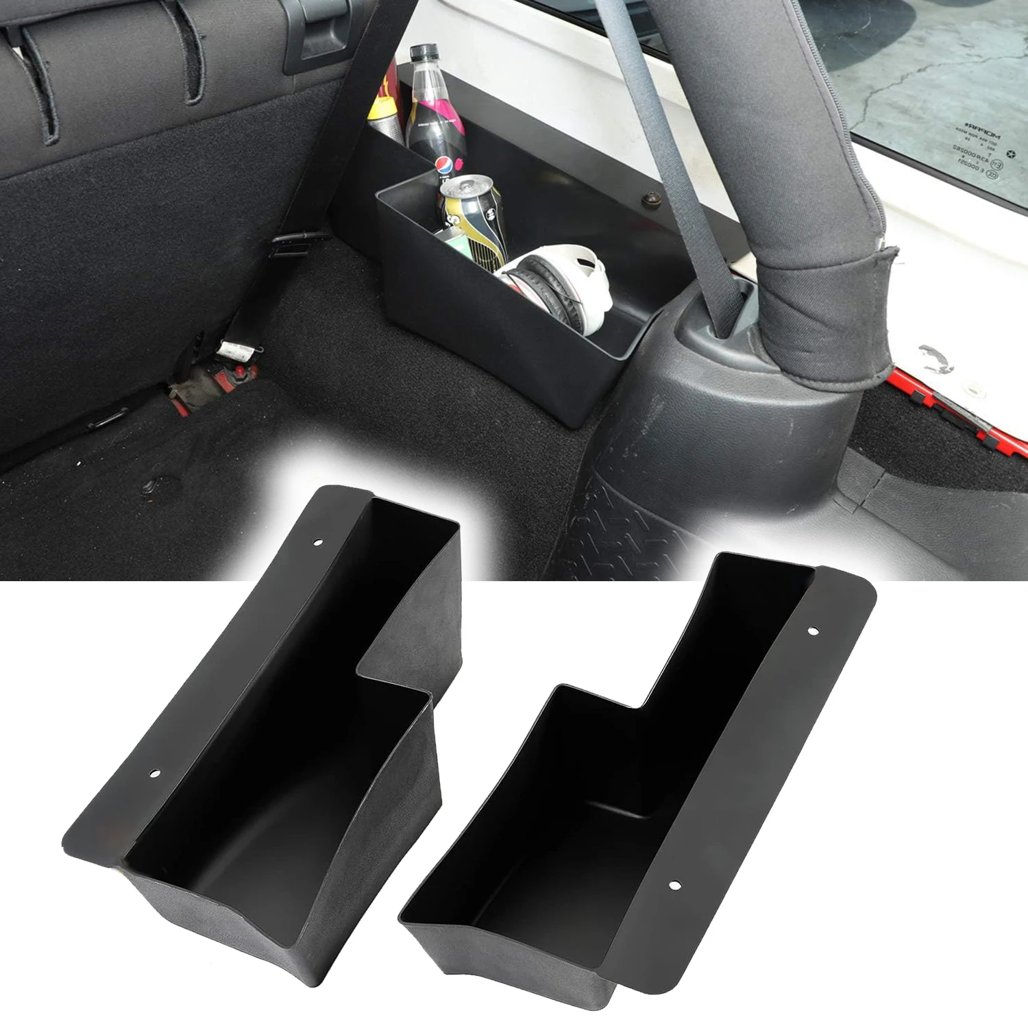 

Car Rear Trunk Side Storage Box Tray for Jeep Wrangler JK 2007-2017 Left Right Interior Wheel Cargo Container Bin