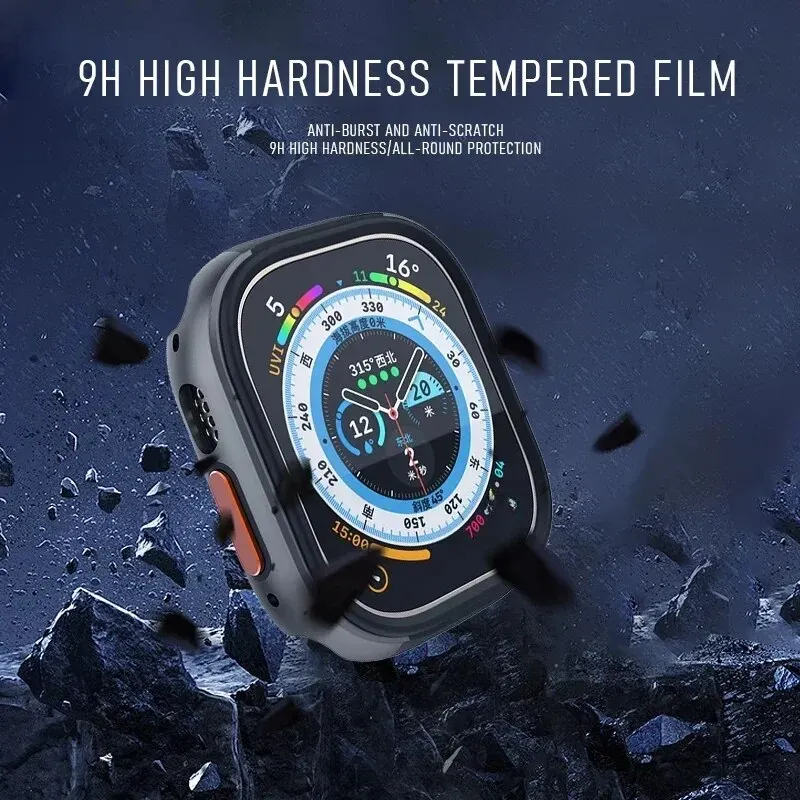 Titanium Color Waterproof Matte Zinc Alloy Protector for Apple Watch Ultra 2 49mm