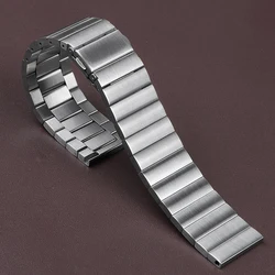 Stainless Steel Luxury Men's Metal Watch Strap Bracelet - 20mm (Silver)