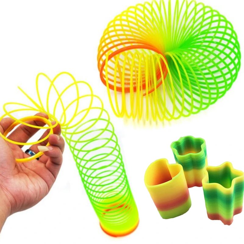 Magic Bounce Toys Board Games for Children Anti-stress Magic Ring Spring Rainbow Circle Game Kids Funny Gifts Random 1pcs