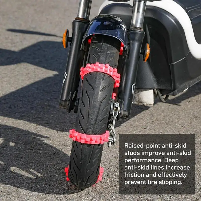 10Pcs Anti Skid Snow Chain Temperature Resistant Tire Chain Traction For Snow Road Mud Road Ice Sand Motorcycle Accessories