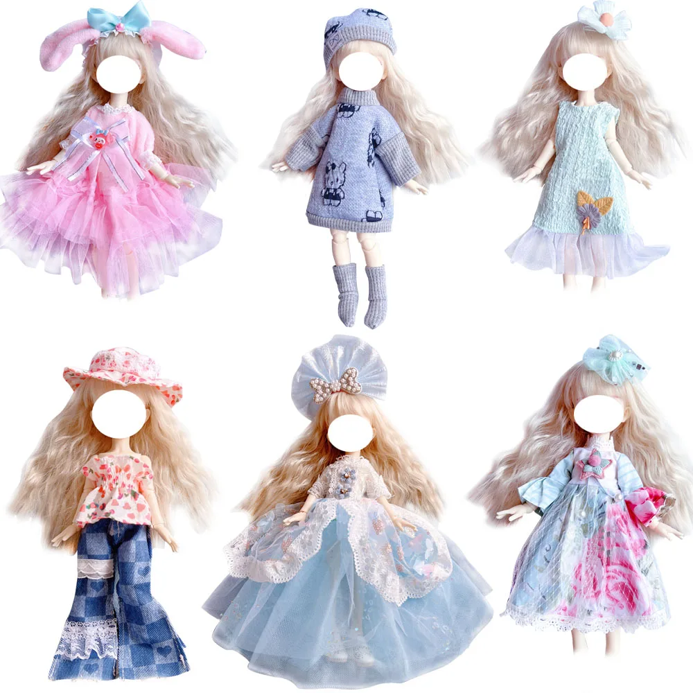 

Lovely Dress Jk Uniform Clothes for 30 cm 1/6 Bjd Byte Doll DIY Dress Up Clothing Skirt Pretty Casual Suit Socks Toy Accessories