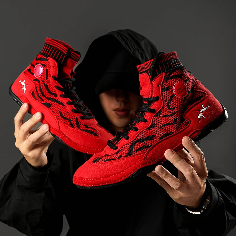 Women's Men's Training Fighting Boots Boxing Shoes Wrestling Shoes Fitness Equipment Gear Combat Sports