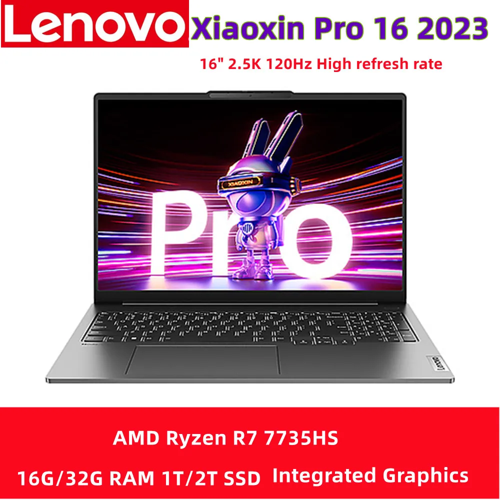 Lenovo-Xiaoxin-Pro-16-2023-Laptop-AMD-R7-7735HS-Ryzen-16G-32G-RAM-1T-2T ...