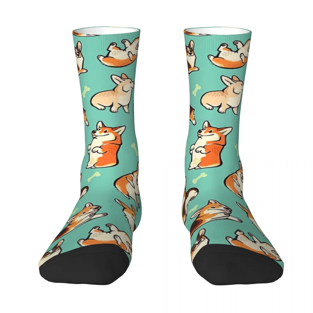 Jolly Corgis In Green Adult Socks Unisex socks,men Socks women Socks седло велосипедное green cycle relaxed gsd 110 unisex стальные рейлы