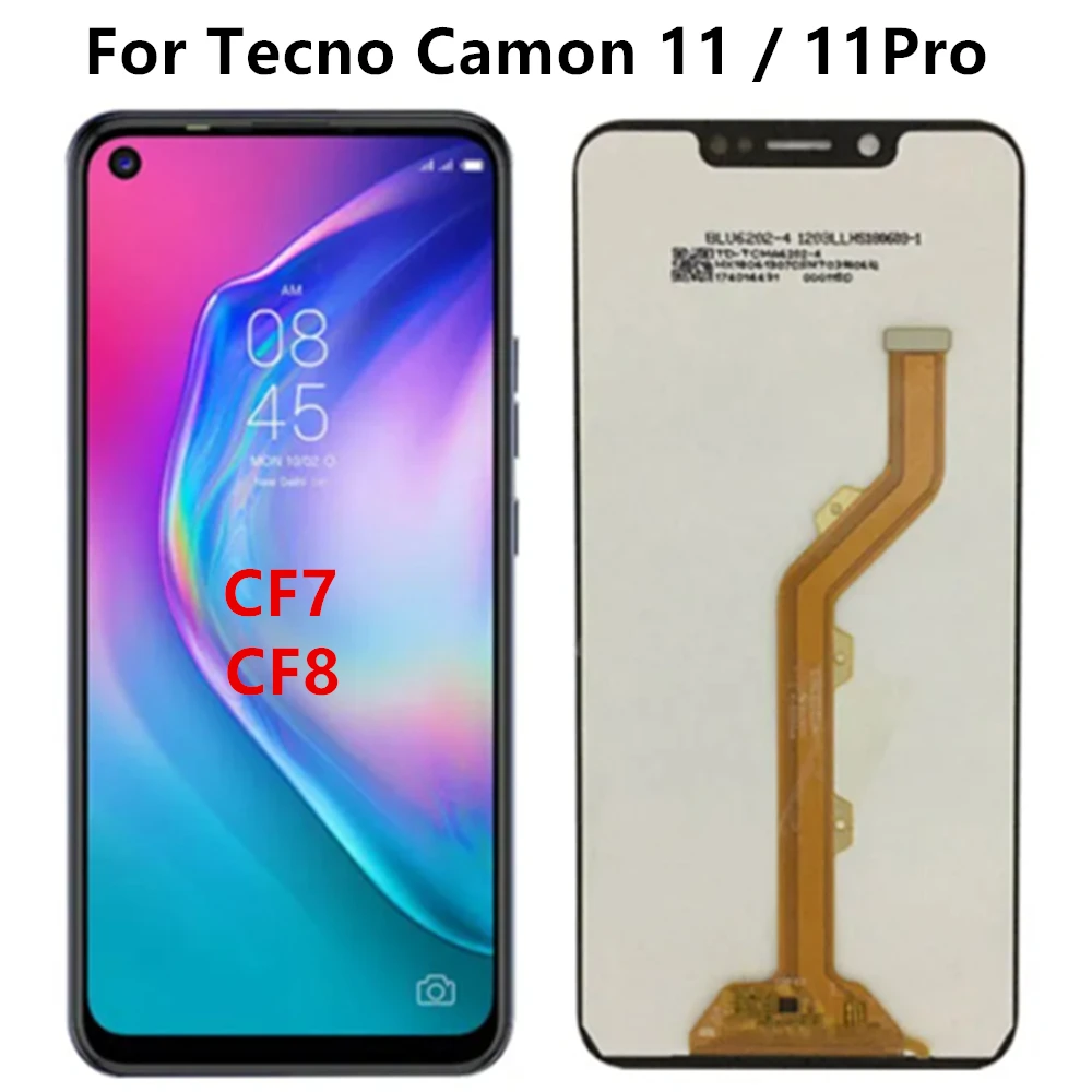 

ЖК-экран 6,2 дюйма для Tecno Camon 11 CF7, ЖК-дисплей с сенсорным дигитайзером в сборе для Tecno Camon 11 Pro CF8, сменный ЖК-экран
