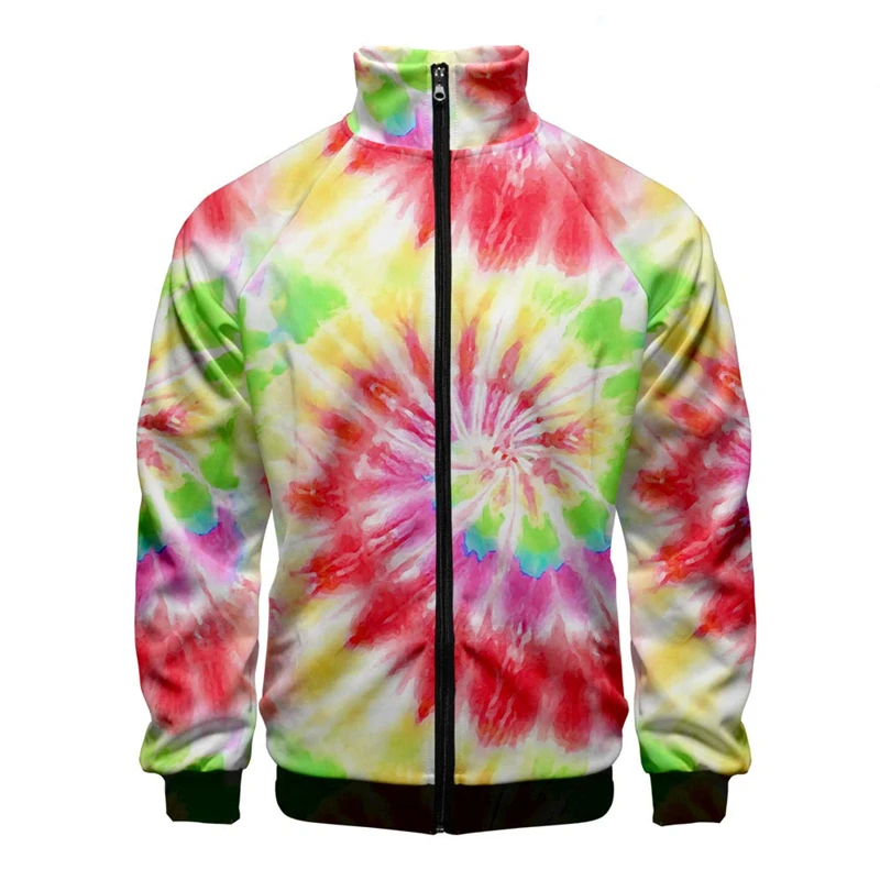 thumbnail image 1 of Nueva chaqueta con cuello alto y cremallera con estampado digital 3D de teñido anudado para hombre y mujer, chaquetas de manga larga, ropa de calle cómoda, abrigos económicos para hombre, 1 of 5
