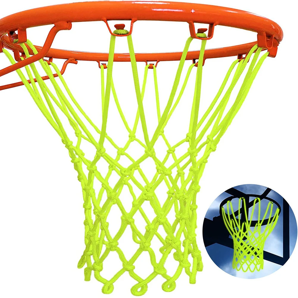 Luminous Basketball Net Replacement Heavy Duty 12 Loops  Professional Nylon Net For Indoor Outdoor Night Time