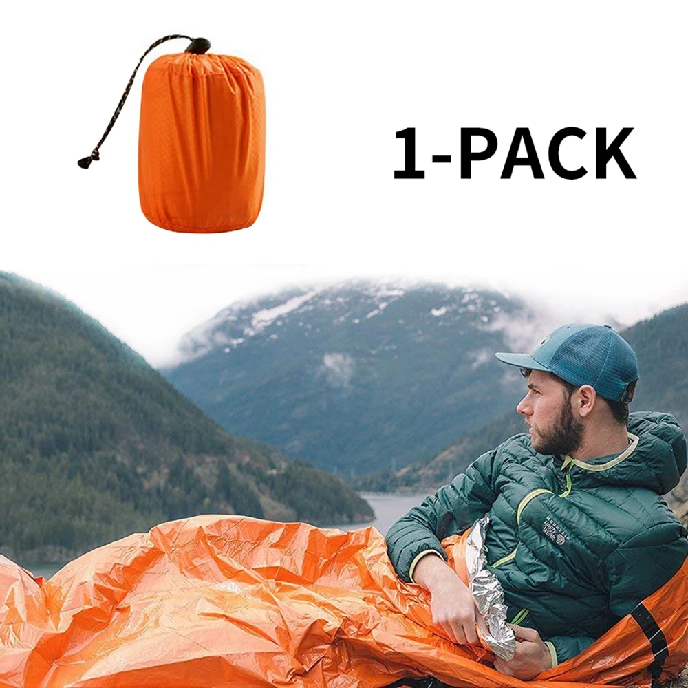

Waterproof Emergency Sleeping Bag Lightweight Thermal Bivy Sack Survival Blanket Bags For Camping Hiking Outdoor Activities