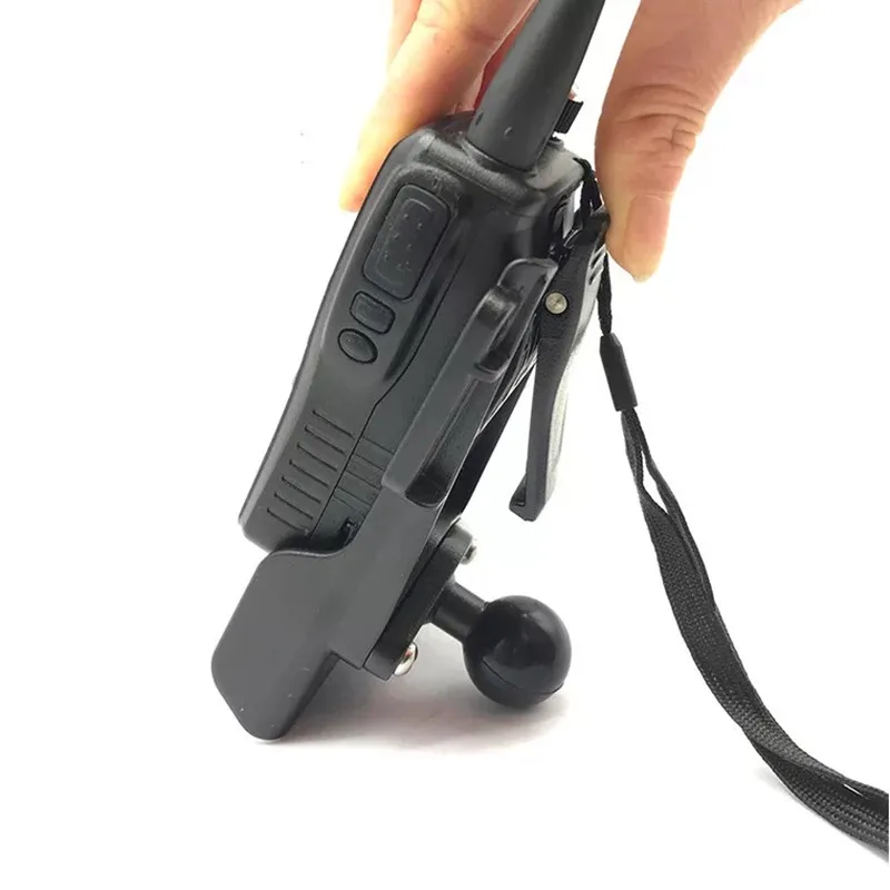 Suporte de Rádio com Clipe para Cinto com Placa de Diamante Compatível com Bola de Borracha de Polegada para Carro Motocicleta Interfone - Image 2