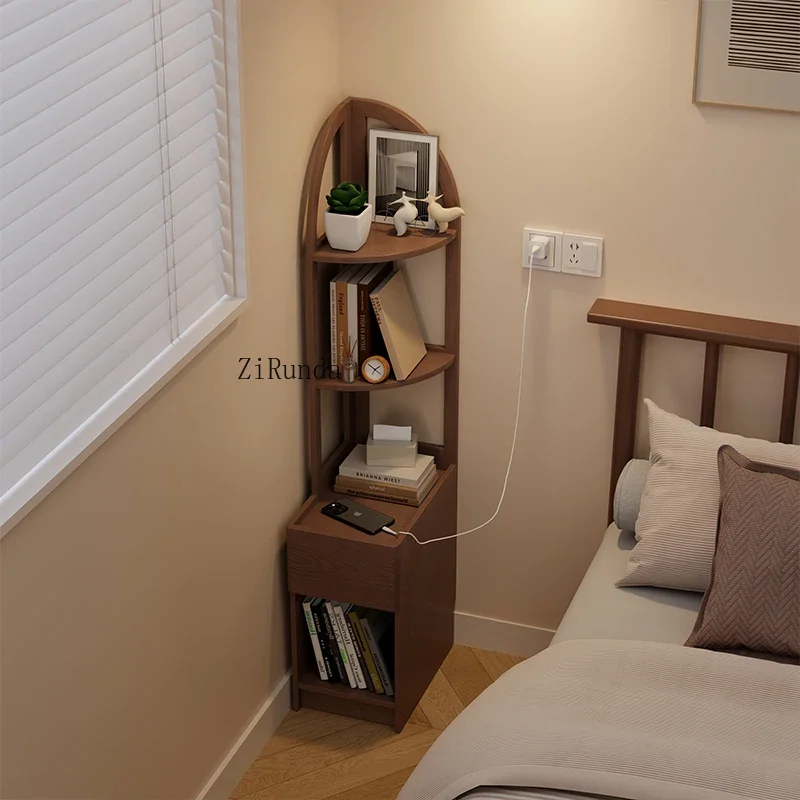 Bedside bookshelf integrated storage shelf household living room sofa narrow crevice cabinet small storage cabinet