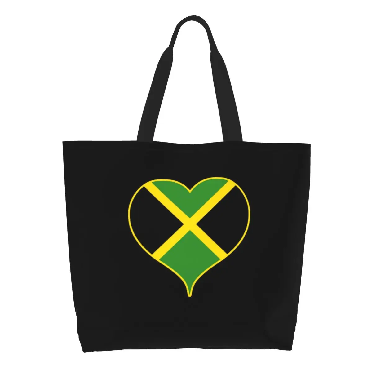 Jamaica Flag Jamaican Heart Groceries Shopping Tote Bags Women Proud