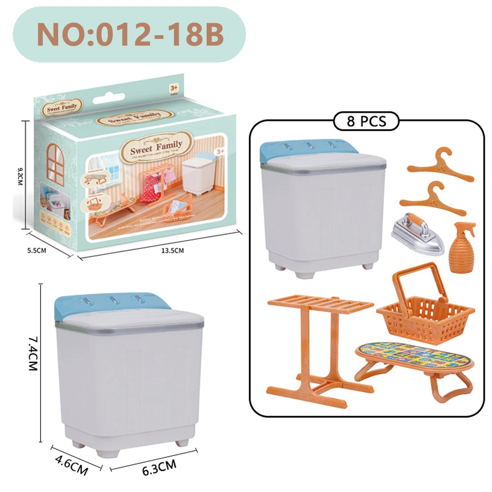 Miniature Dollhouse Accessories Set: Kitchen, Bathroom, Bedroom, Bakeware, and Refrigerator