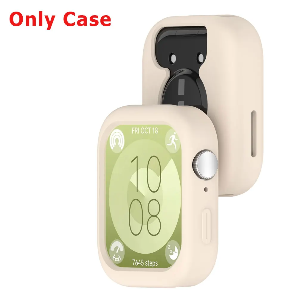 Silicone Watch Strap with Protective Case for Huawei Watch Fit 3: All-In-One Band and Screen Protector Combo