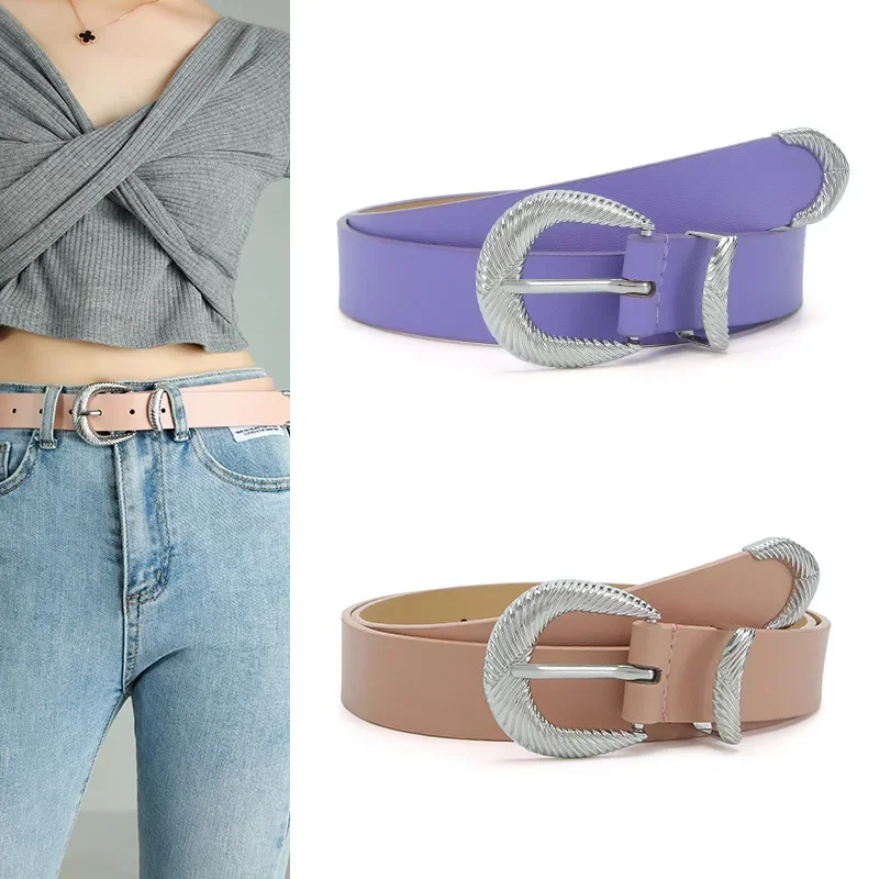 

New Fashionable Women's Belt with Alloy Needle Buckle Simple and Decorative Texture Versatile Daily Denim Dress Women's Belt