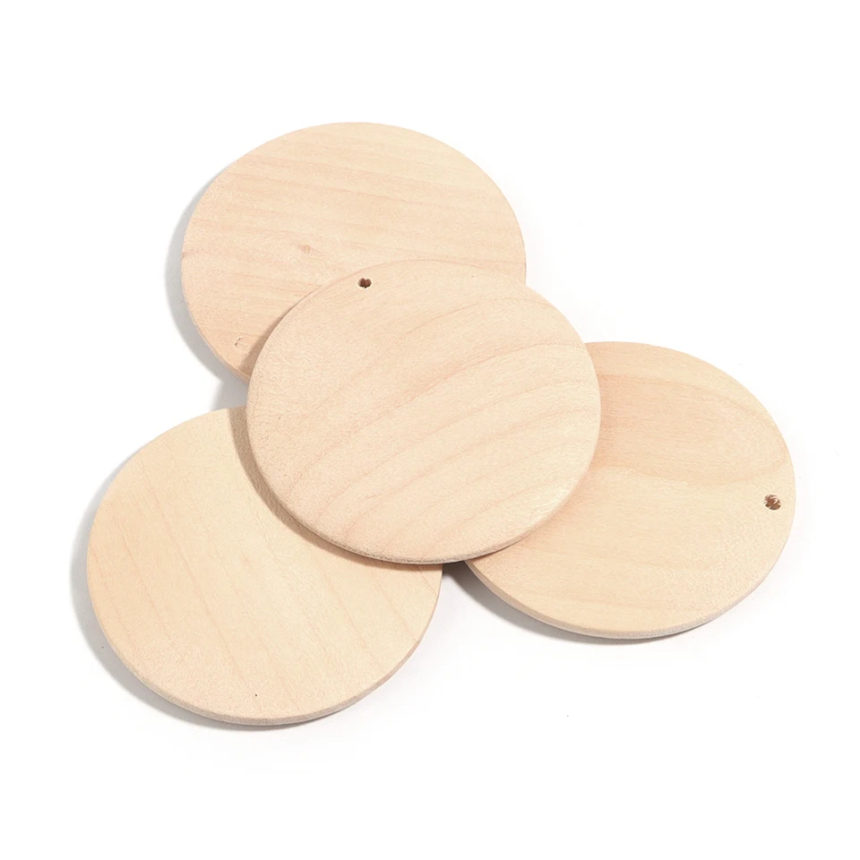 200 Stück Holzplättchen Rund 10mm - Natur Holzscheiben Für Bastelprojekte
