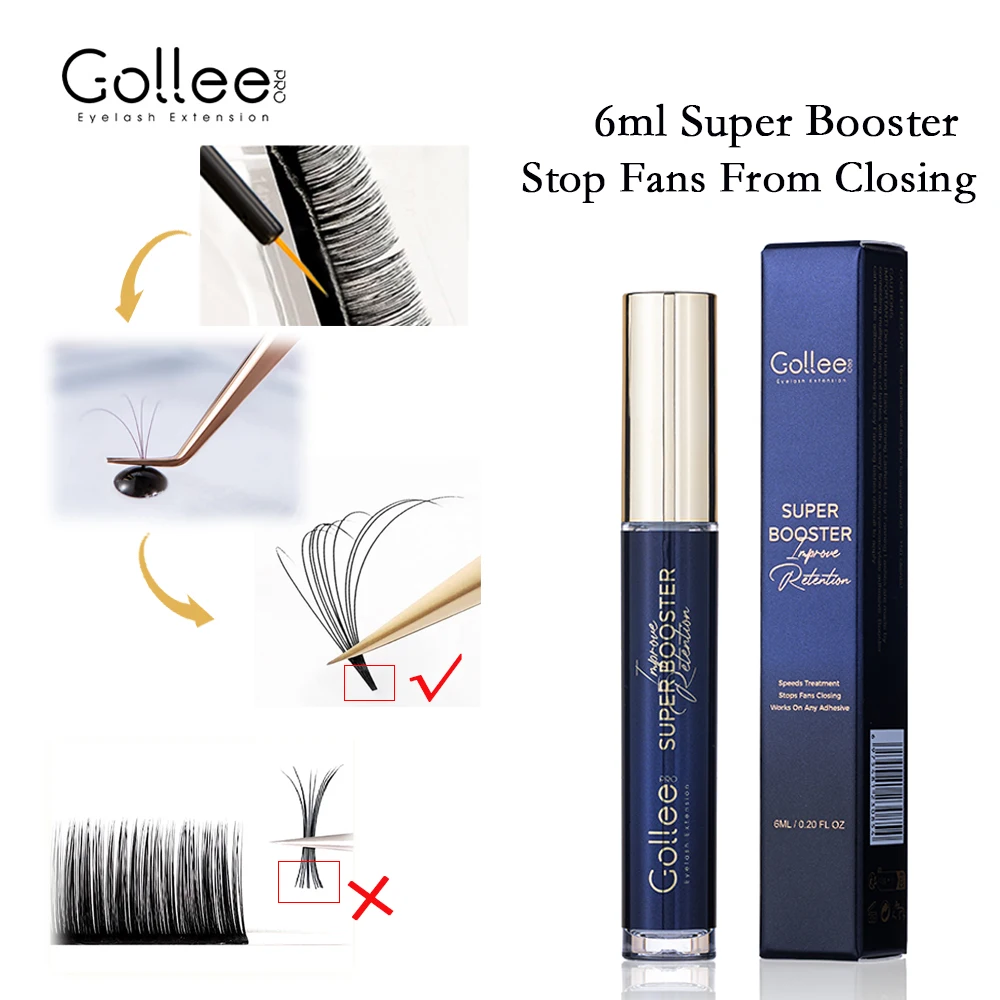 Gollee 1s Dry Bonding Jelly Glue Light Pink Advanced Eyelash Adhesive Glue False Lash Booster Stop Fan Accelerator 6ml Bonder 4