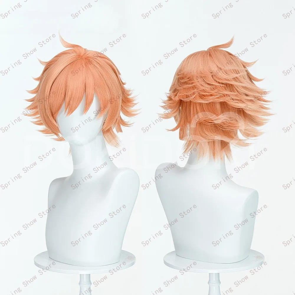 Ouran High School Host Club Kaoru Hikaru Hitachiin Costume Cosplay Capelli corti Parrucca da festa di Halloween in stile arancione - immagine 4