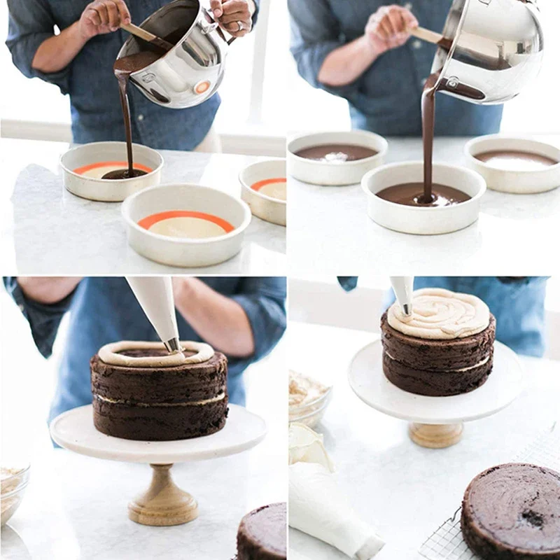 Non Stick Round Silicone Baking Mat Heat Resistant Cake Pan Liner Baking Sheets Macaron Pizza Bread for Oven Air Fryer