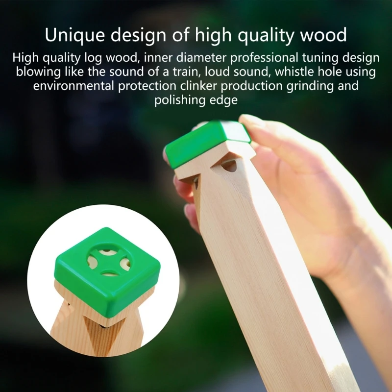 Wooden Train Whistle Children Sound Toy Train Flute Whistle Kids Orff Musical Instrument Toy Party Noisemaker Durable