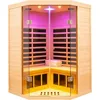 2-3 Person Low EMF FAR Infrared Sauna, Hemlock 2 Door Luxury Toughened Glass Indoor Saunas For The Home, 1520w, App & LCD 1