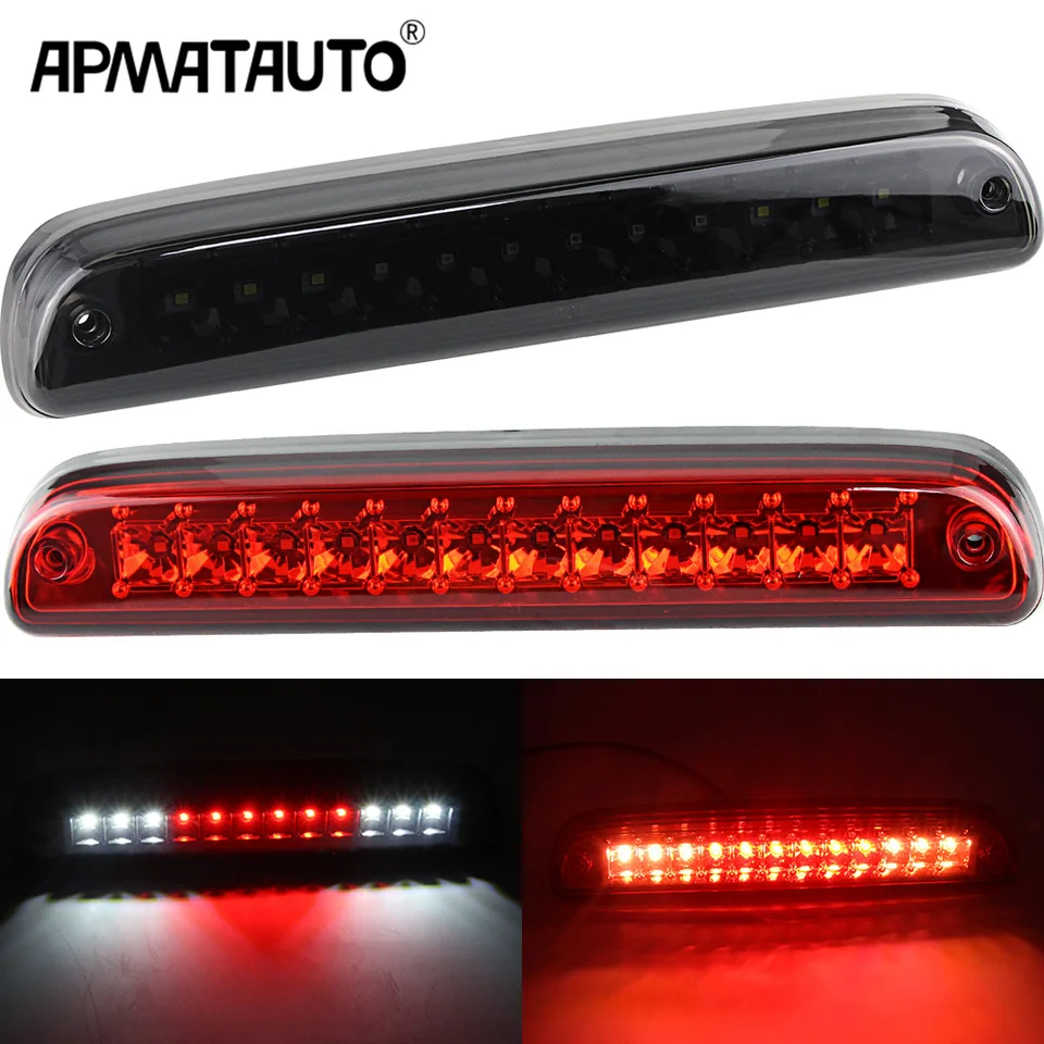Tercera Luz De Freno LED Con Luz De Carga, Carcasa Cromada Y Lente Transparente Roja Para Ford F-250 (1999-2016)
