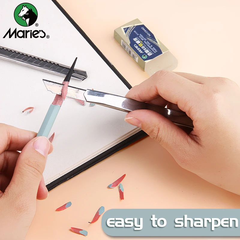 6/12pcs Marie's Sketch Charcoal Pencils,Soft/Medium/Hard Lead with Colored Wooden Barrel for Drawing,Sketching,Shading & Blendin 5