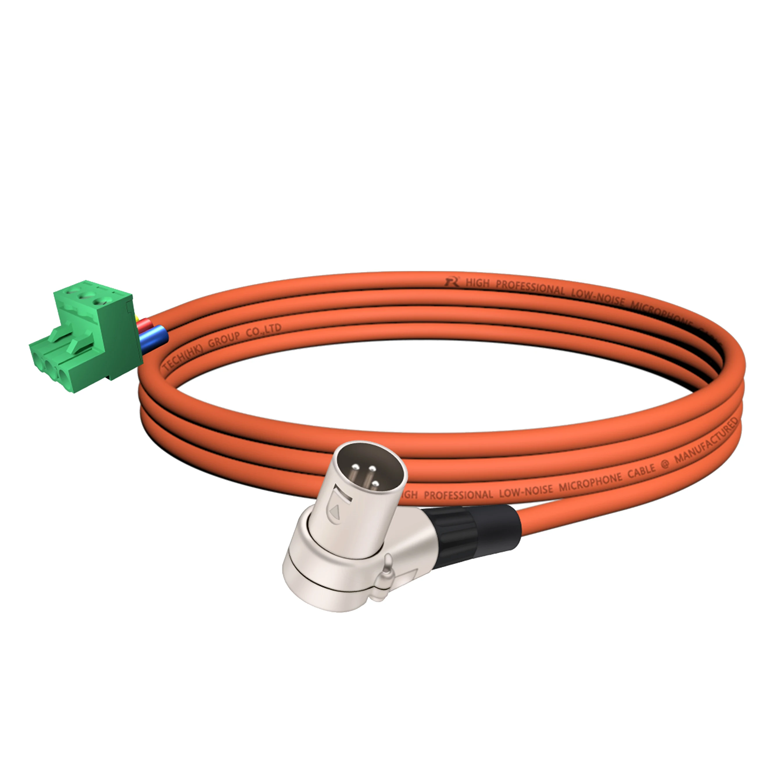 PHX3M/2EDG 5.08 3-polige Steckbare Schraubklemme ​ Rechtwinkliges Weißes Metall-3-P-XLR-M/F-Kabel, Audiokabel, Mehrfarbige Ummantelung – Detail 7