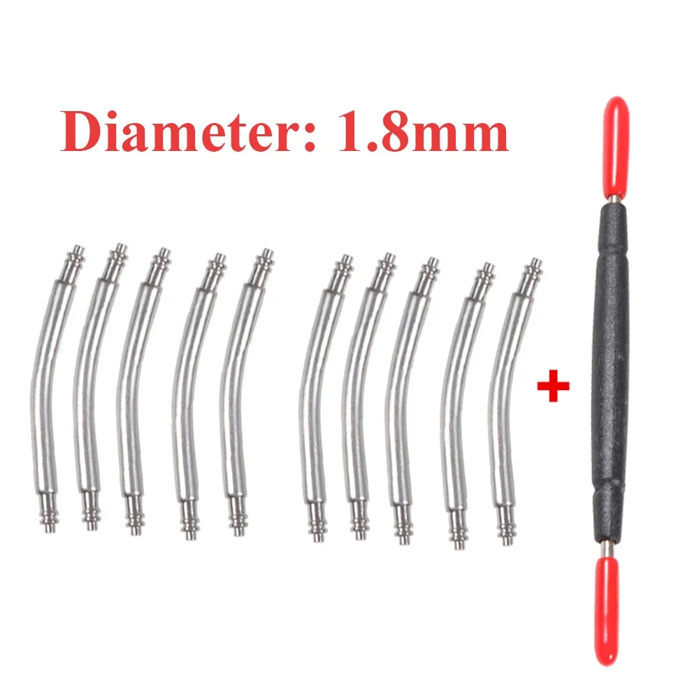 Premium Set of 10 Stainless Steel Curved Watch Strap Link Pins – Various Sizes for Enhanced Durability and Flexibility