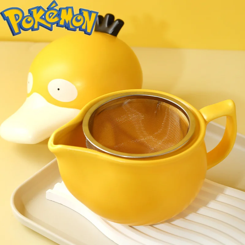 41.1€ 30% OFF|Pokemon Psyduck Wasser Tasse Japan Animation Umgebung Keramik Teekanne niedlichen Kessel Cartoon geformte Tasse Kawaii Kinder Geschenke Spielzeug| | - AliExpress