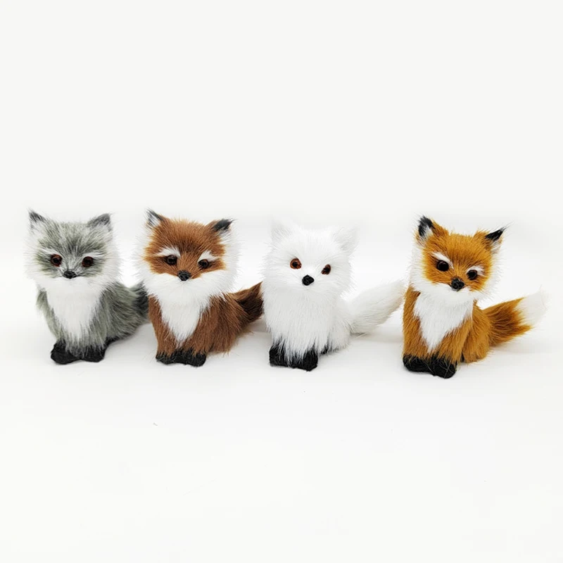 Simulation Fox Figurines Mini Animals Model Prop Handicraft Home Desktop Decoration Kids Gift miniature figurines,miniature ornament