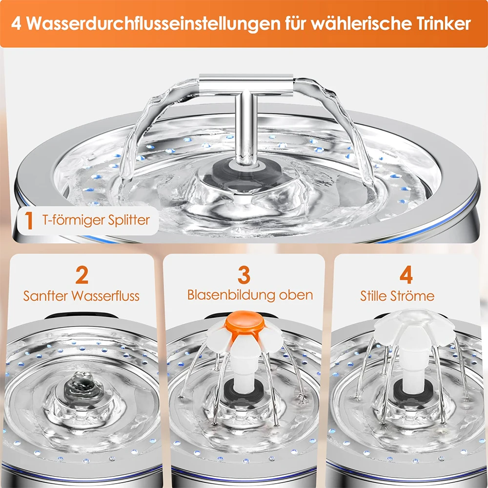 Title 3, 3L Automatic Cat Fountain Stainless Steel Pet F...