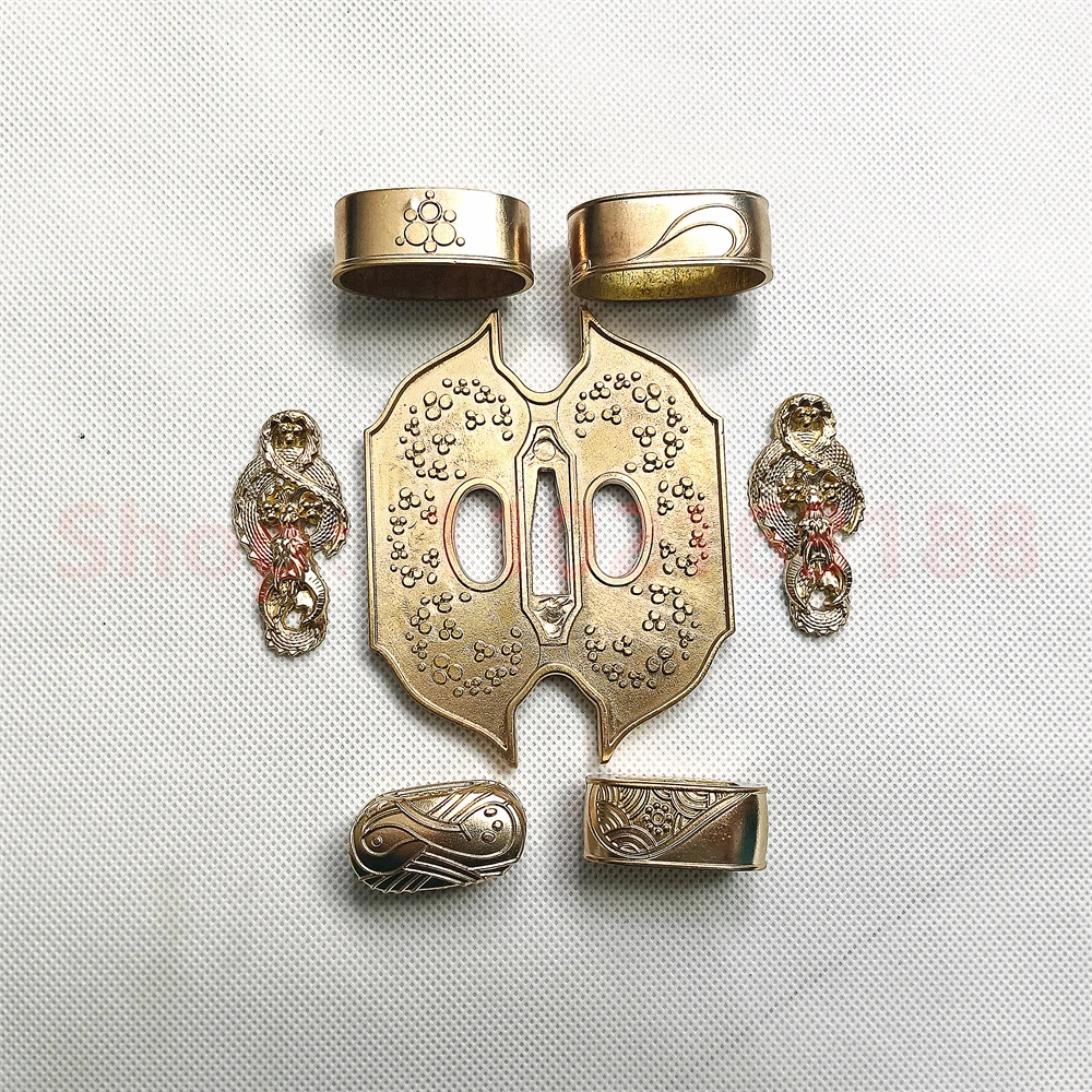 

Copper Tsuba Guard Handguard Brass Fuchi Kashira Menuki Koiguchi Koijiri For Japanese Real Japan Samurai Katana Sword Fittings