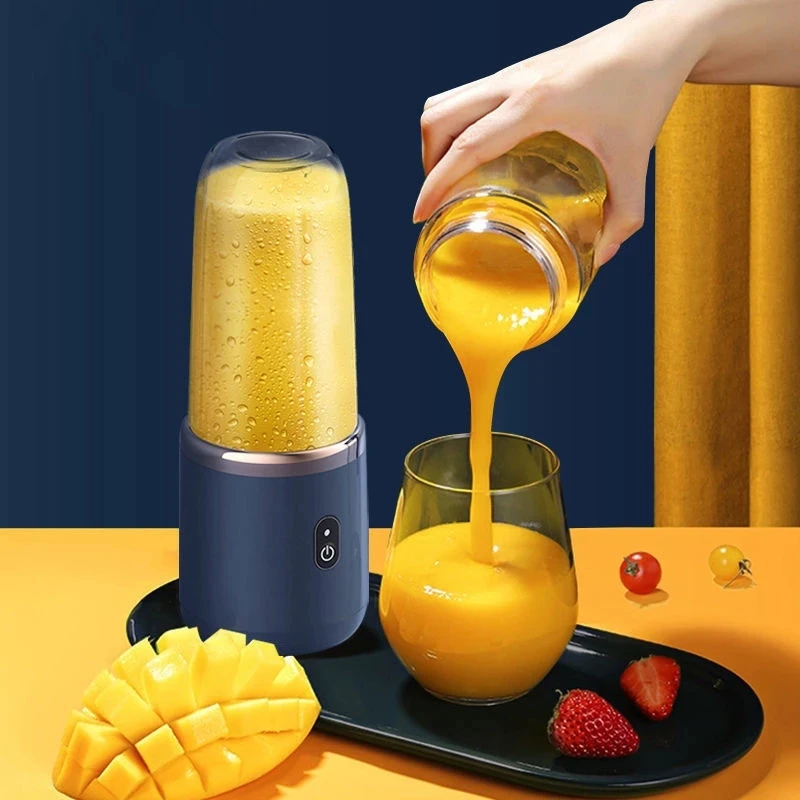 

6 Blades Portable Juicer Small Electric Juicer Fruit Automatic Smoothie Blender Kitchen Tool Food Processor smart tool 주방 소품