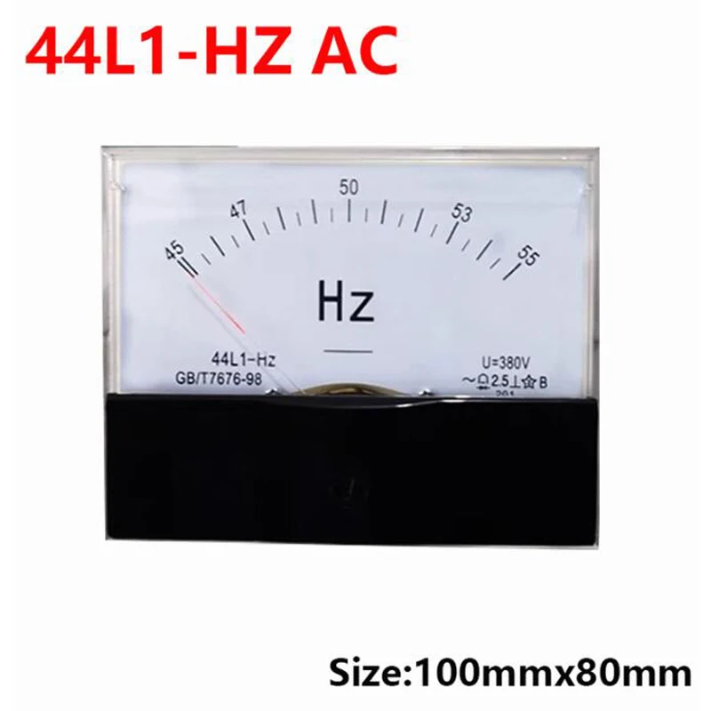 

44L1 AC Frequency Meter 45-55Hz 100V 110V 220V 380V Pointer Frequency Meter 50Hz 80 * 100mm Voltmeter Measuring Line Frequency