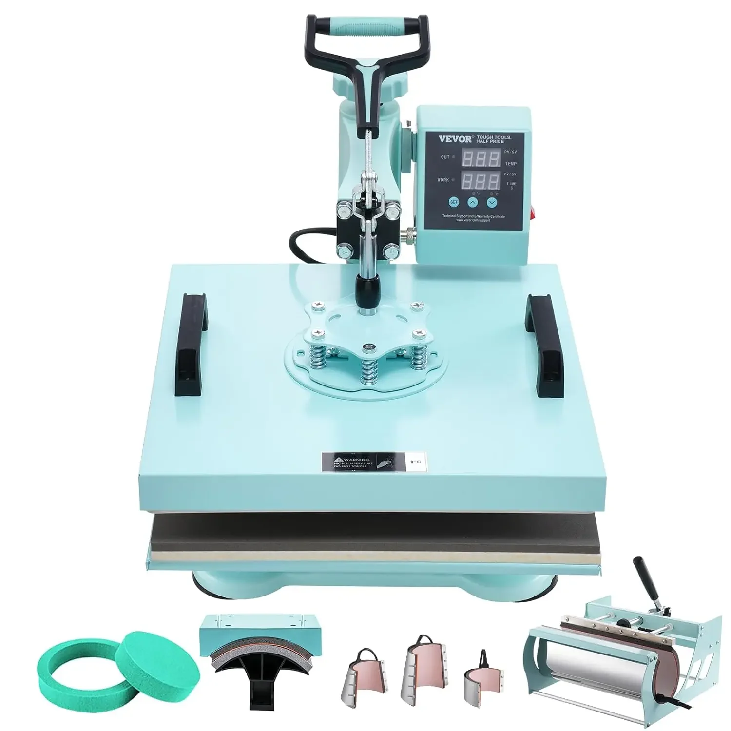 15x15 Heat Press Machine 8 in 1 Combo with 30 OZ Tumbler Press & Hat Press,Slide Out Heat Press Sublimation Machine for T-Shirts 5