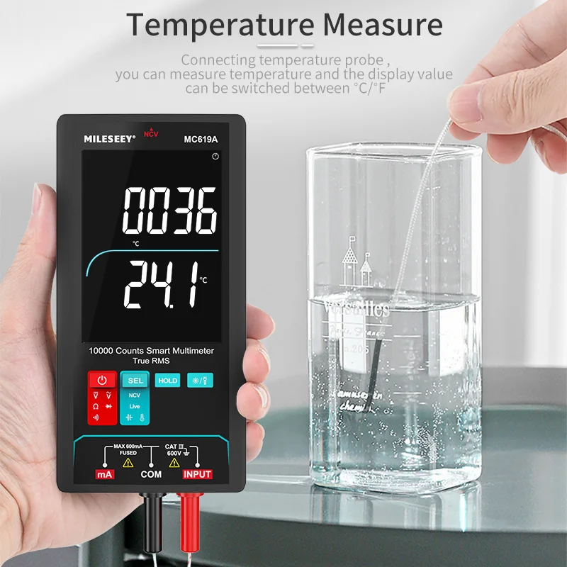 MILESEEY 9999 Counts Multimeter True RMS AC DC NCV Multimentro Digital MC619 Professional Digital Multimeter 3