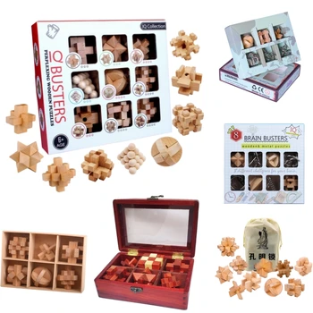 Wooden Unlocking Puzzles Brain Teasers Kong Ming LuBan Lock Adult Decryption Toy Assembly Game Children's Puzzle Puzzles Toys 1