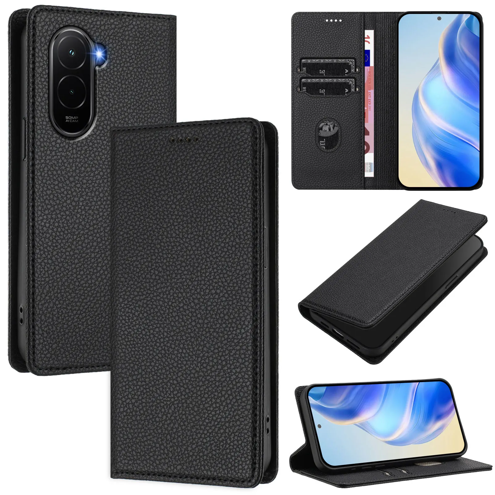 Luxury Leather Magnetic Phone Case with Card Slots & Shockproof Design