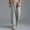 New Men's Casual Cotton Linen Pants Male Summer Large Size Breathable Solid Color Trousers Sports Fitness Streetwear S-5XL 3