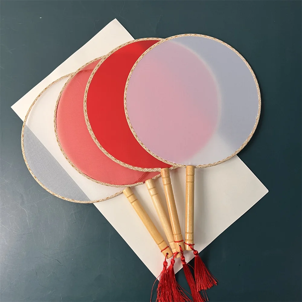 

Chinese Hand Fan Ancient Court Style Round Blank Silk Fan Diy Fan Photography Fan For Women Dance Wedding Embroidery Painting