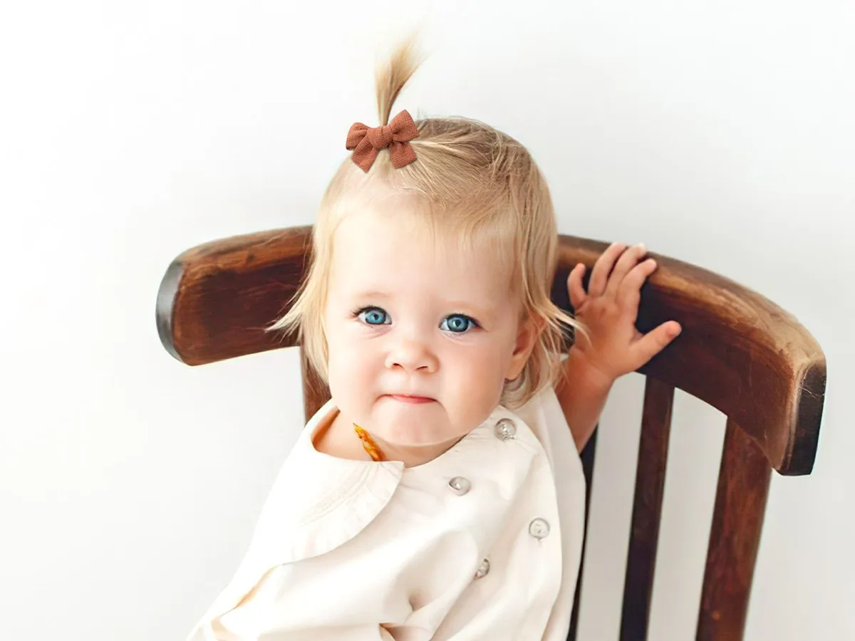 10 Stück niedliche Haarspangen mit Schleife für Kinder, Haarspangen aus Baumwolle und Leinen für Babys und Kinder, weiches, vollständig umwickeltes Design, sichere Haaraccessoires – Detail 17